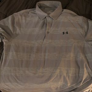 Under Armour Golf Polo - Striped Gray XL